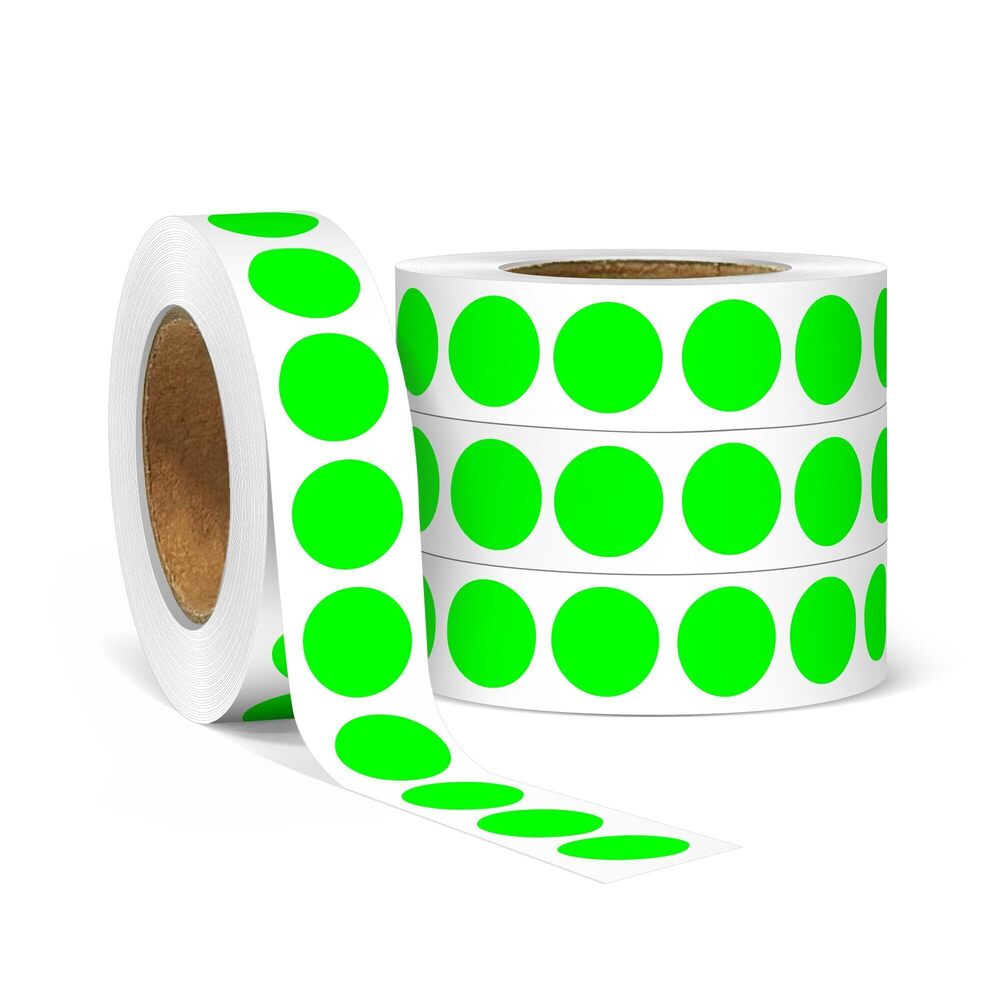 7865 4000PCS 1/2" Small Round Dot Stickers,0.5 Inch 4 Rolls Color Coding